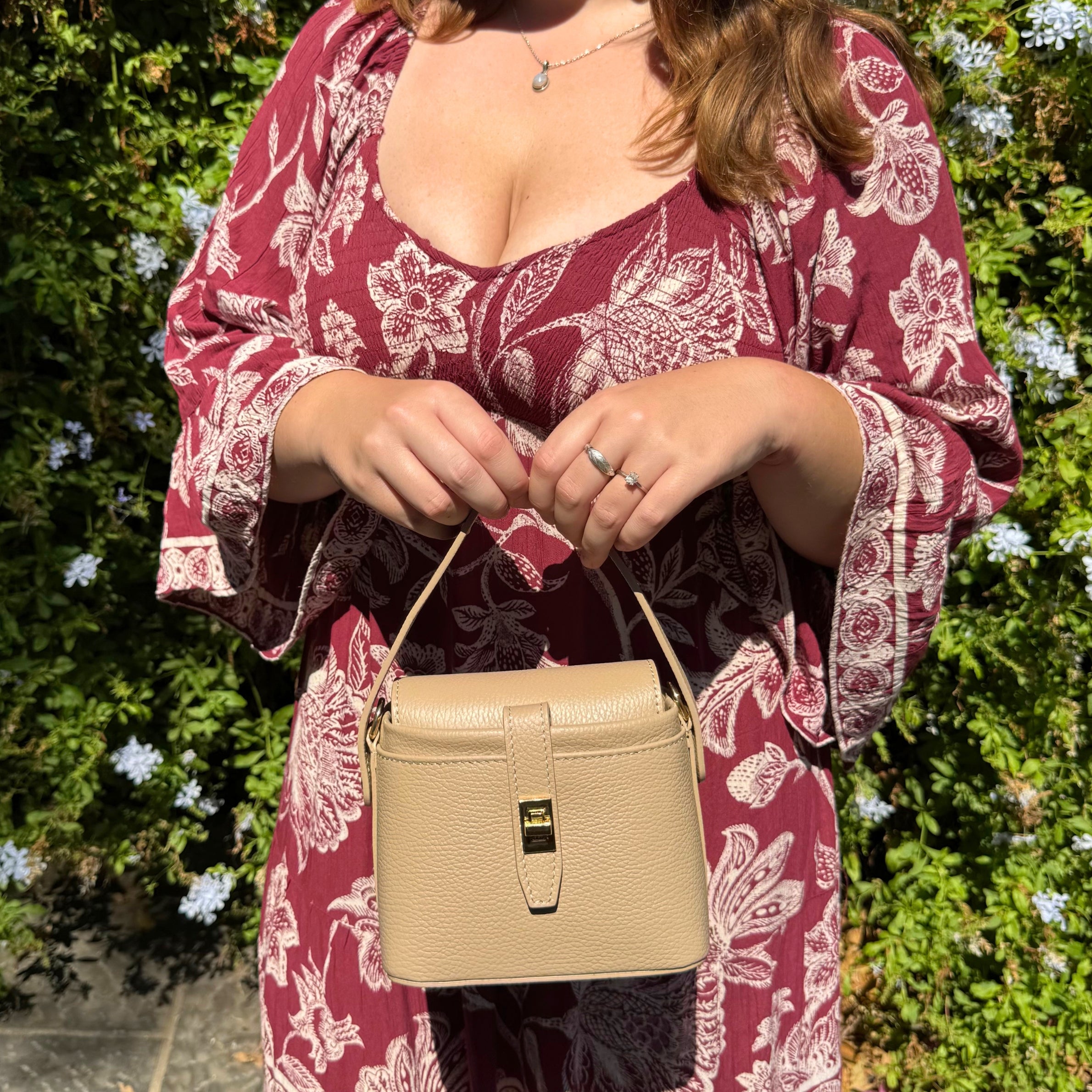 The Clip Bag in Pebbled Italian Leather with Optional Crossbody Chain