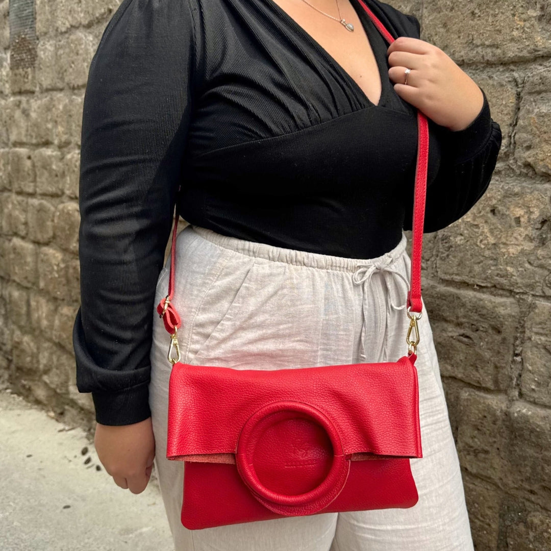 Borsa Foldover Circle con Tracolla Regolabile Opzionale