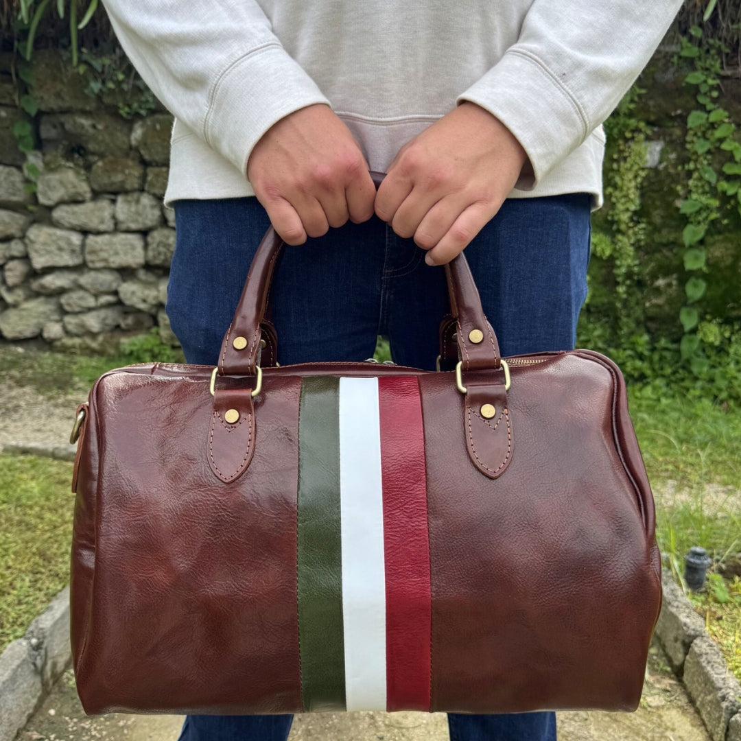 Borsone Compatto con Bandiera Italiana e Tracolla Opzionale