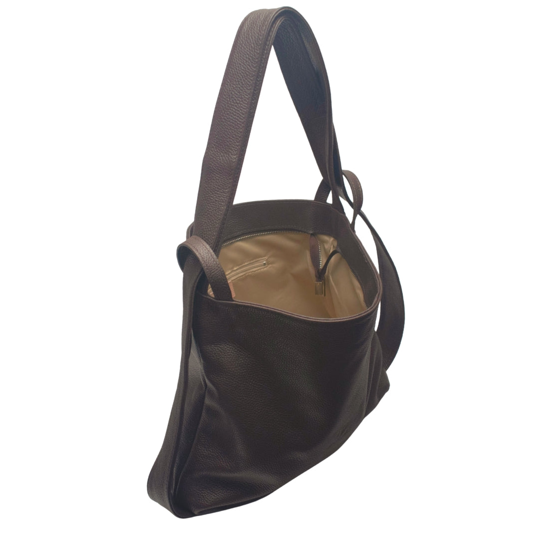 The Large Convertible Tote to Backpack in Pebbled Italian Leather
