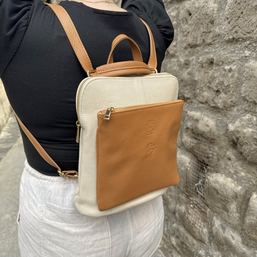 The Medium Bi-Colour Convertible Backpack to Crossbody Bag