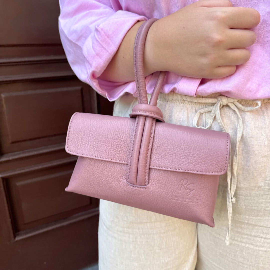 Clutch Knot in pelle con tracolla regolabile opzionale