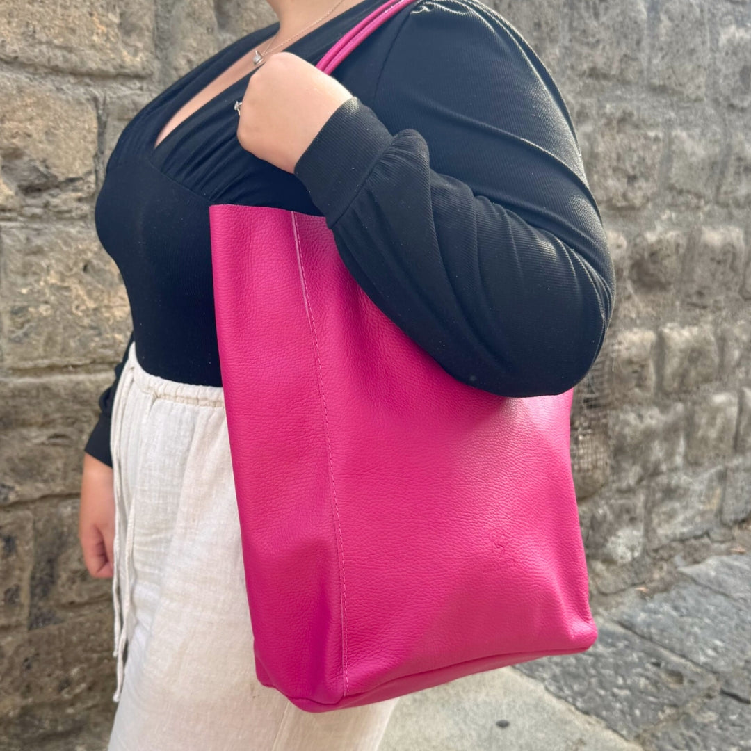 The Everyday Shopper Bag in Pebbled Italian Leather