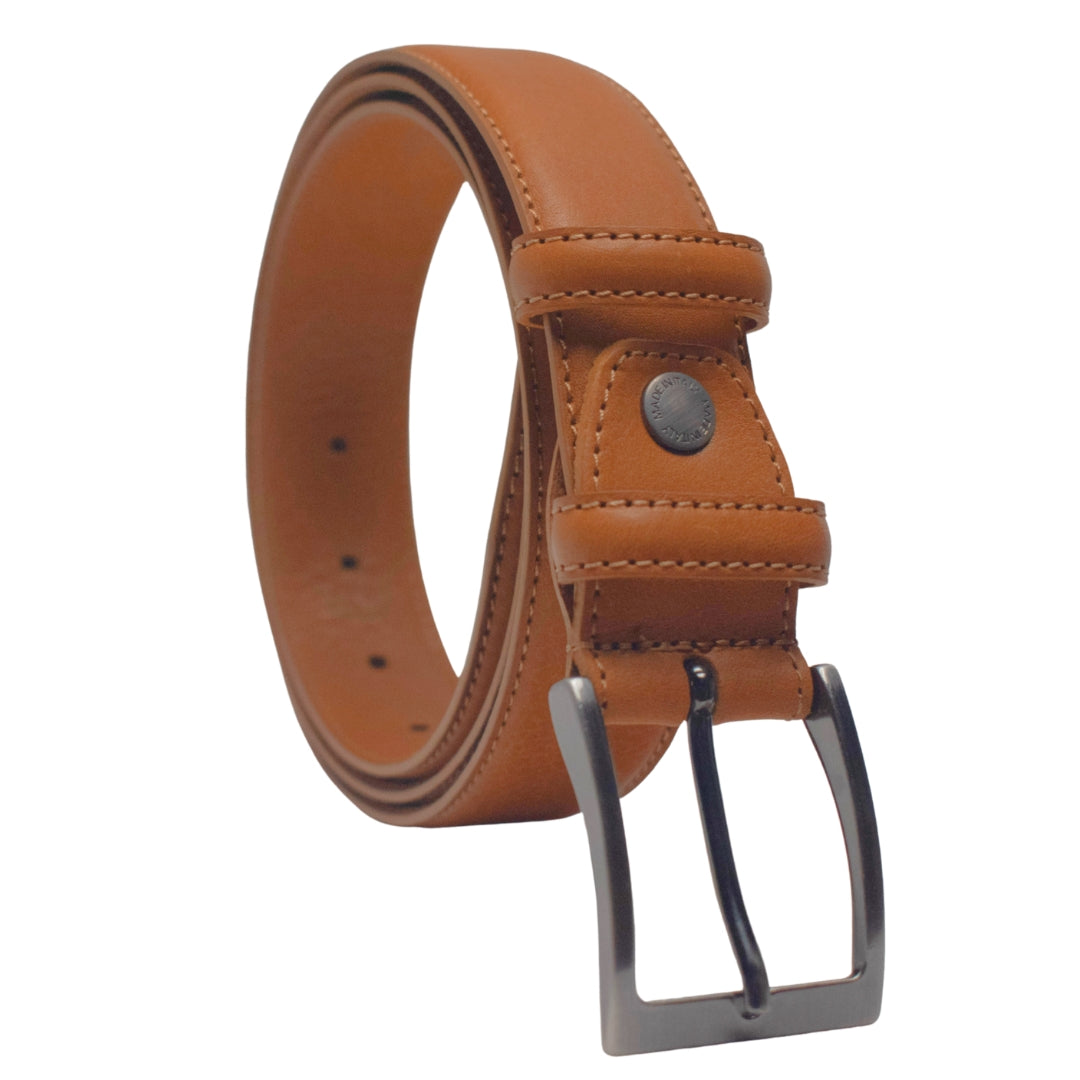 The Stitched Leather Dress Belt (3.5cm width)