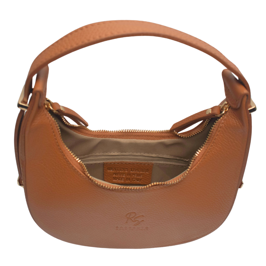 Borsa Mezzaluna Bicolore con Tracolla Regolabile