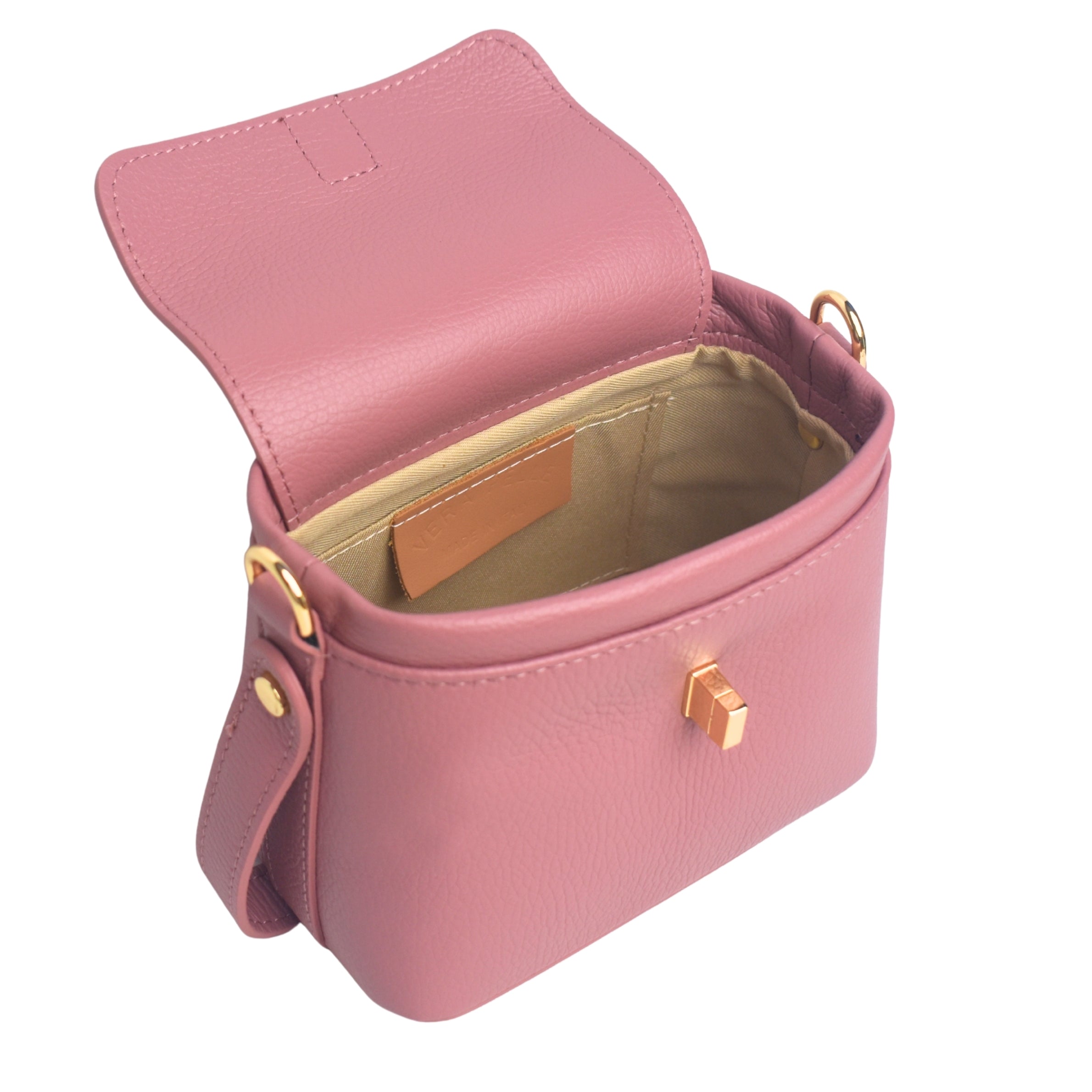 The Clip Bag in Pebbled Italian Leather with Optional Crossbody Chain