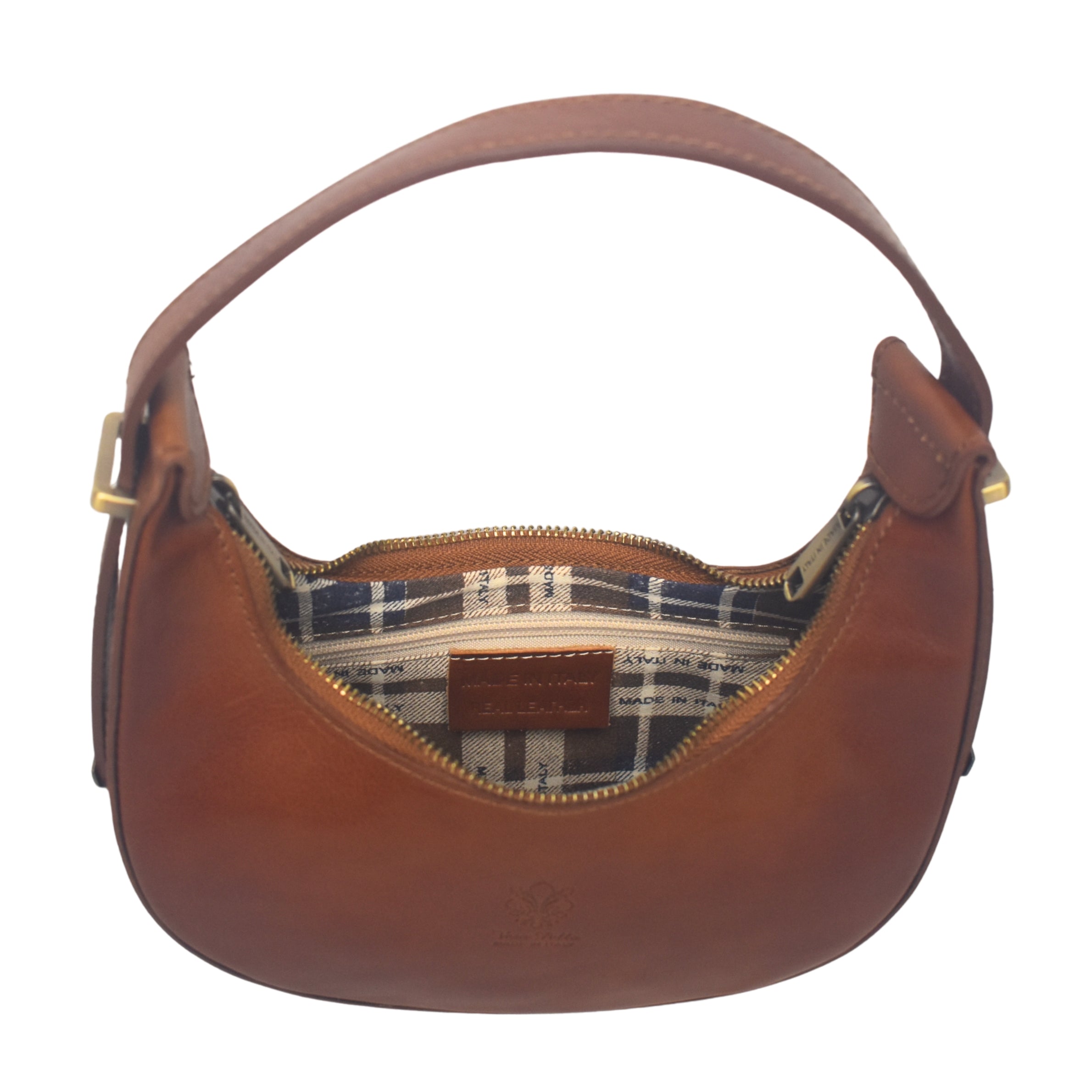 The Buffalo Leather Half Moon Handbag with Adjustable Strap Length