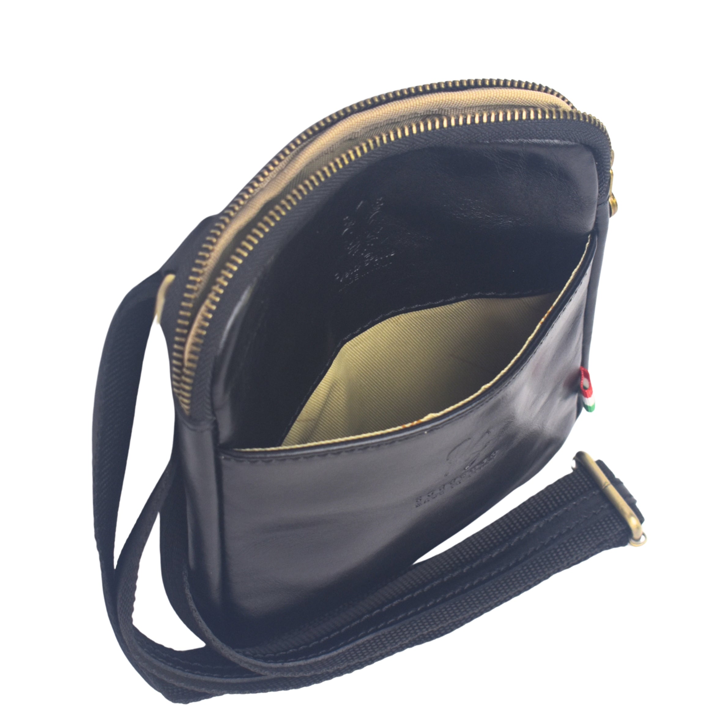 Unisex Slim Crossbody Sling Bag in Italian Buffalo Leather