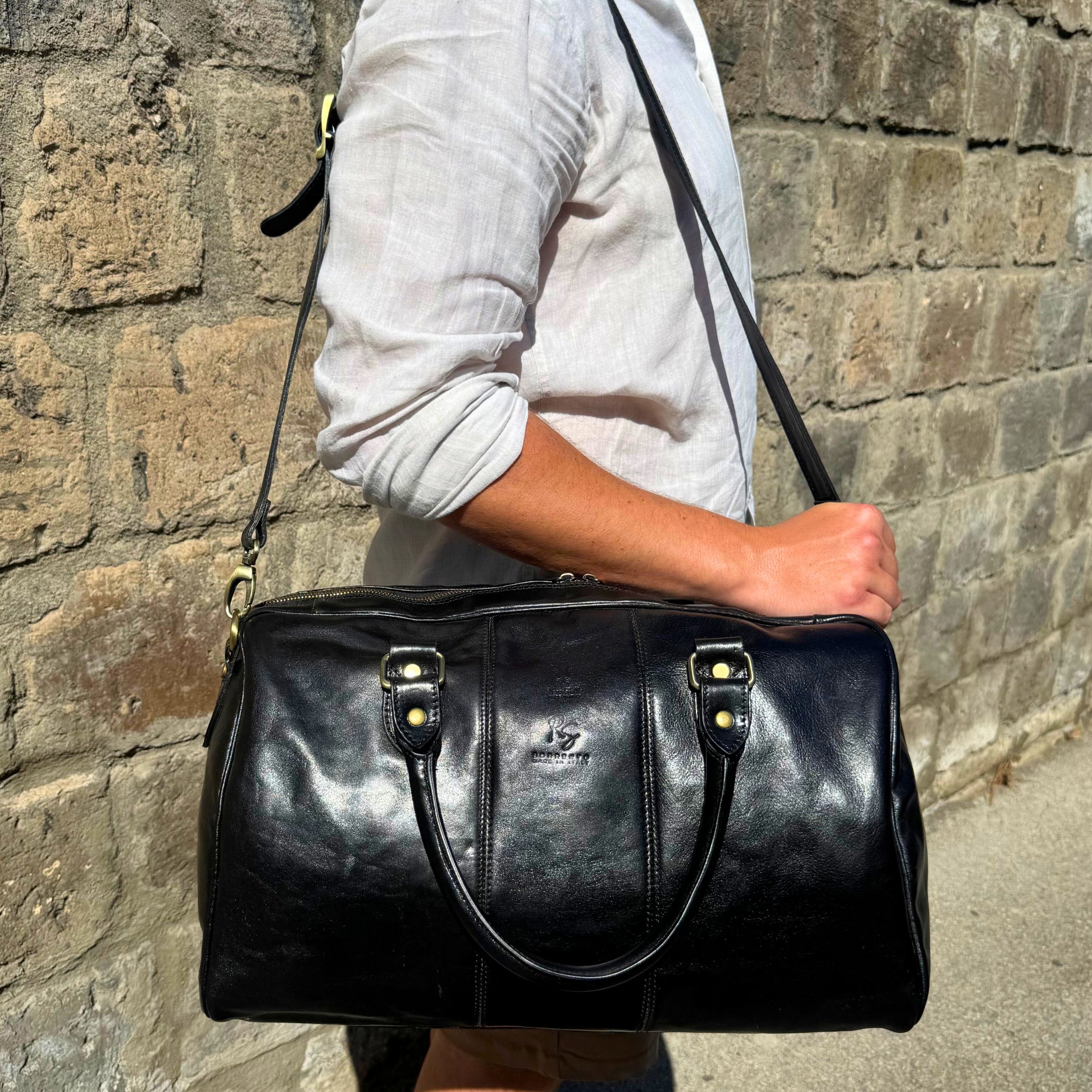 The Compact Calf Duffel with Optional Adjustable Shoulder Strap