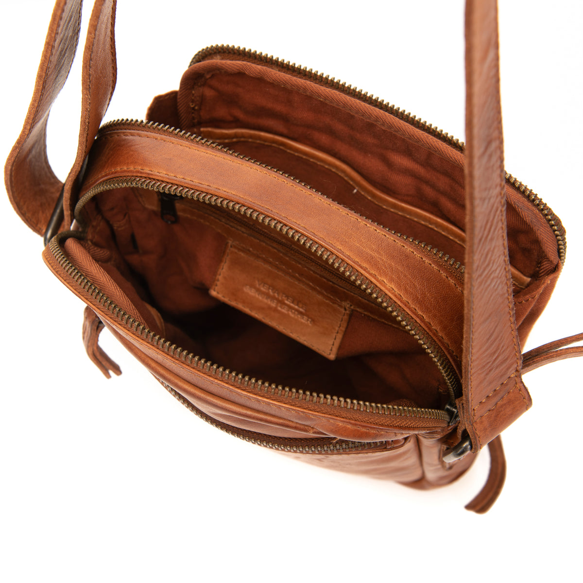 Gianni Conti Twin-Zip Commuter Crossbody Bag