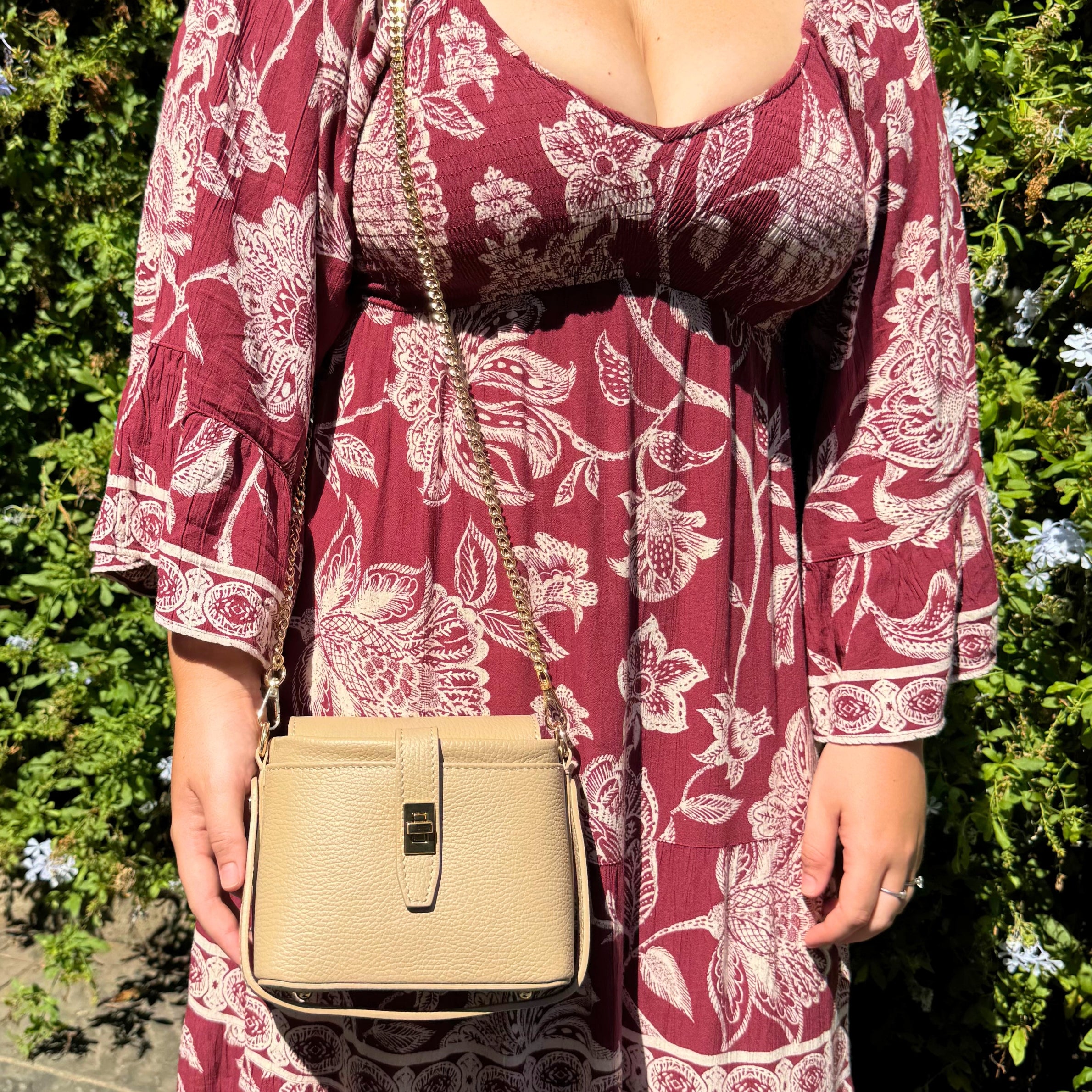 The Clip Bag in Pebbled Italian Leather with Optional Crossbody Chain