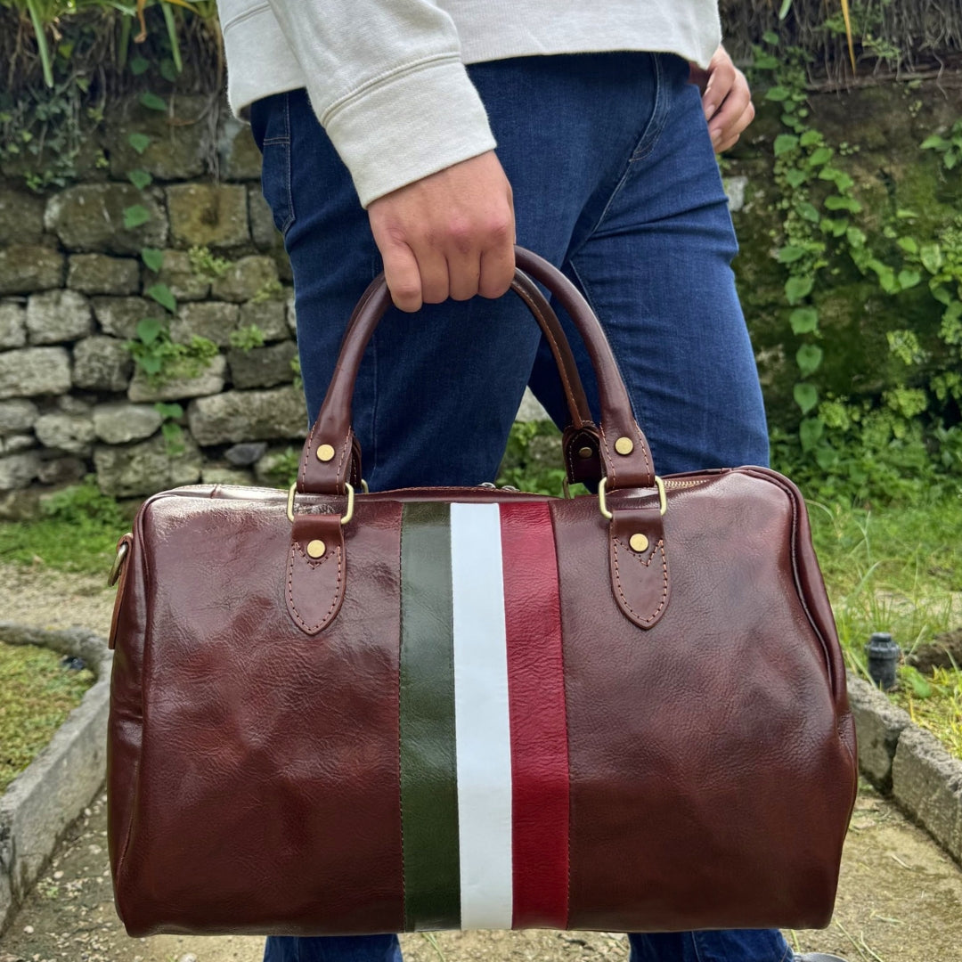 Borsone Compatto con Bandiera Italiana e Tracolla Opzionale 