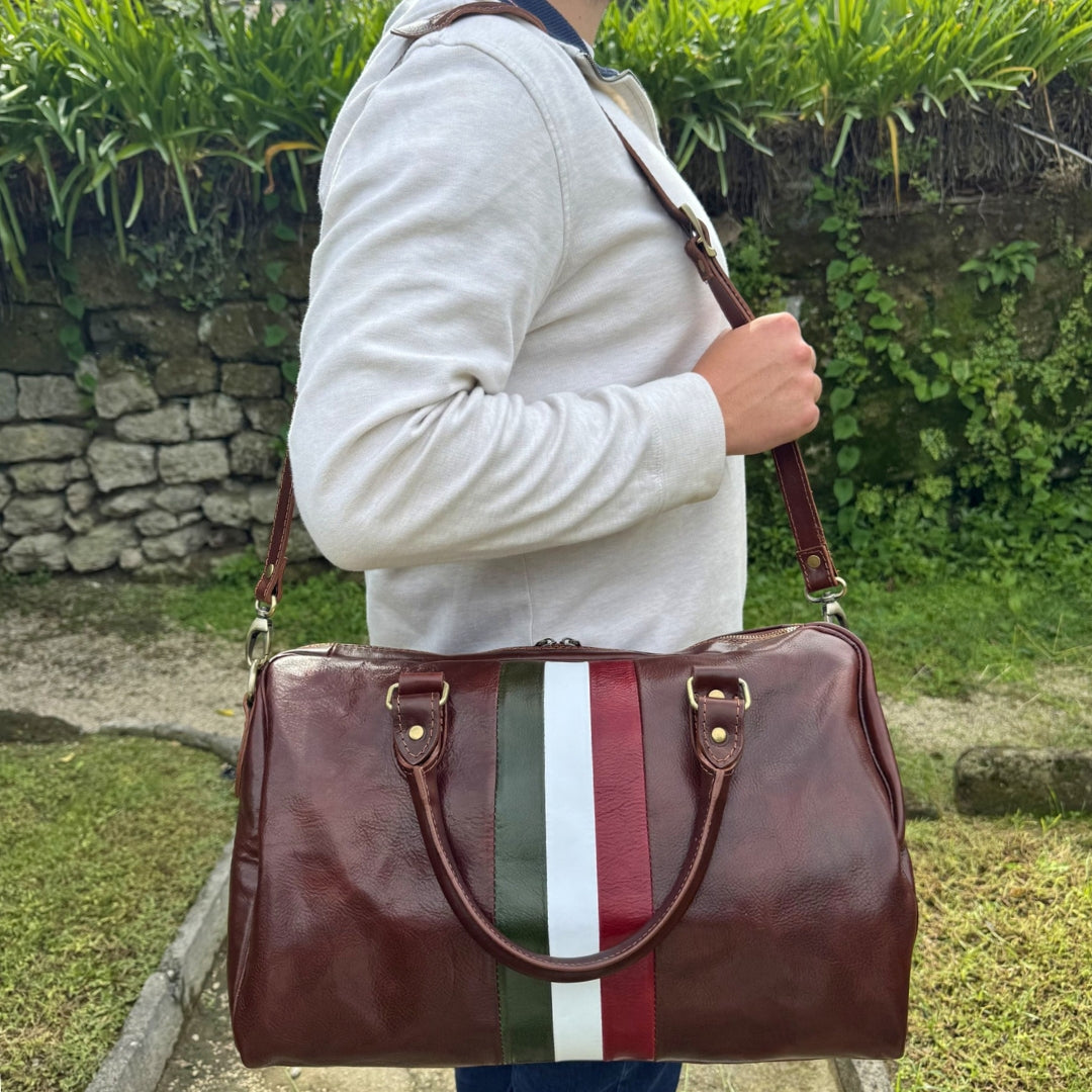 Borsone Compatto con Bandiera Italiana e Tracolla Opzionale 