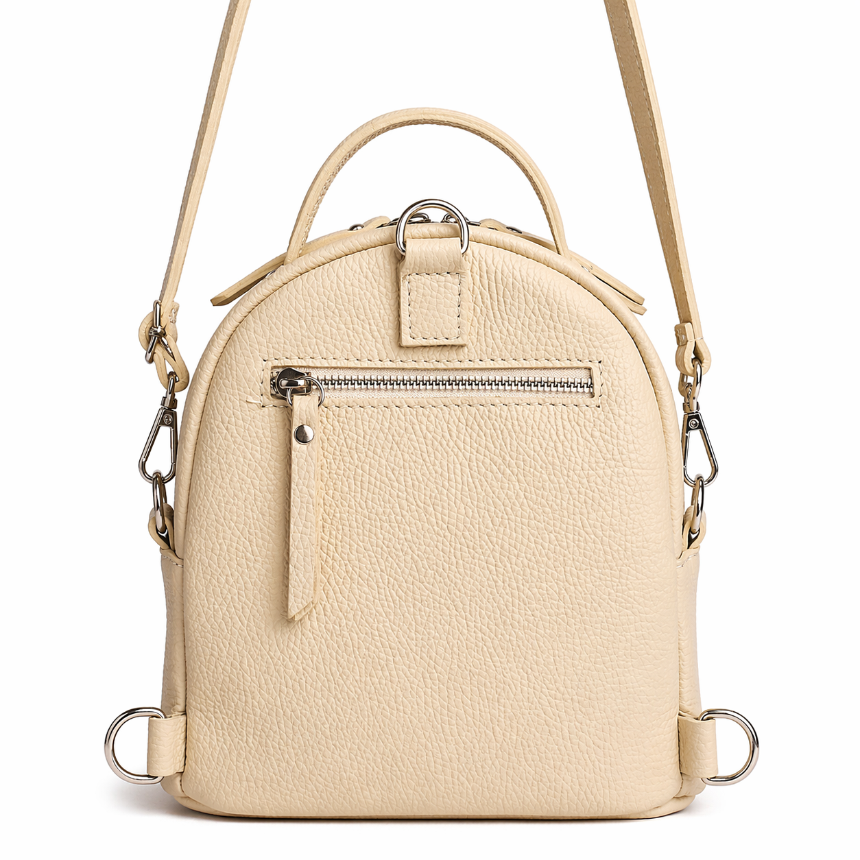 The Compact Convertible Leather Backpack Crossbody Bag