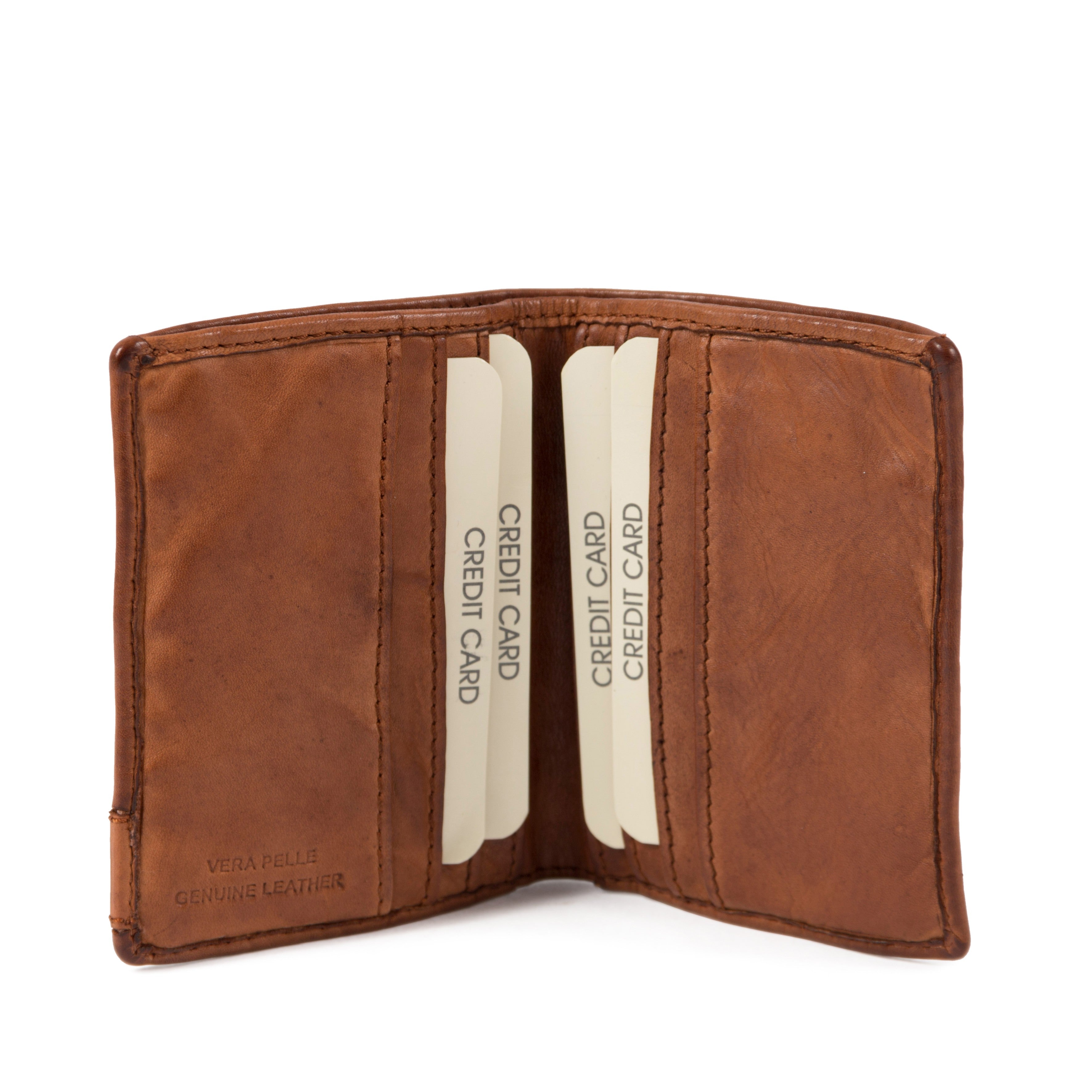 Gianni Conti Leather Bifold Wallet – Slim Card Wallet in Distressed Italian Leather