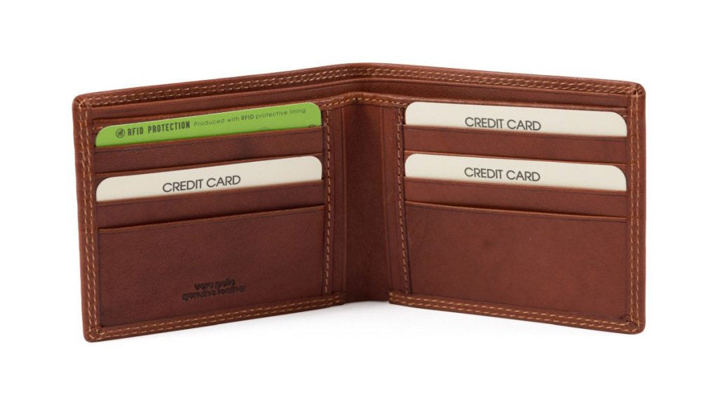 Gianni Conti Slim Leather Bifold Wallet with RFID Protection