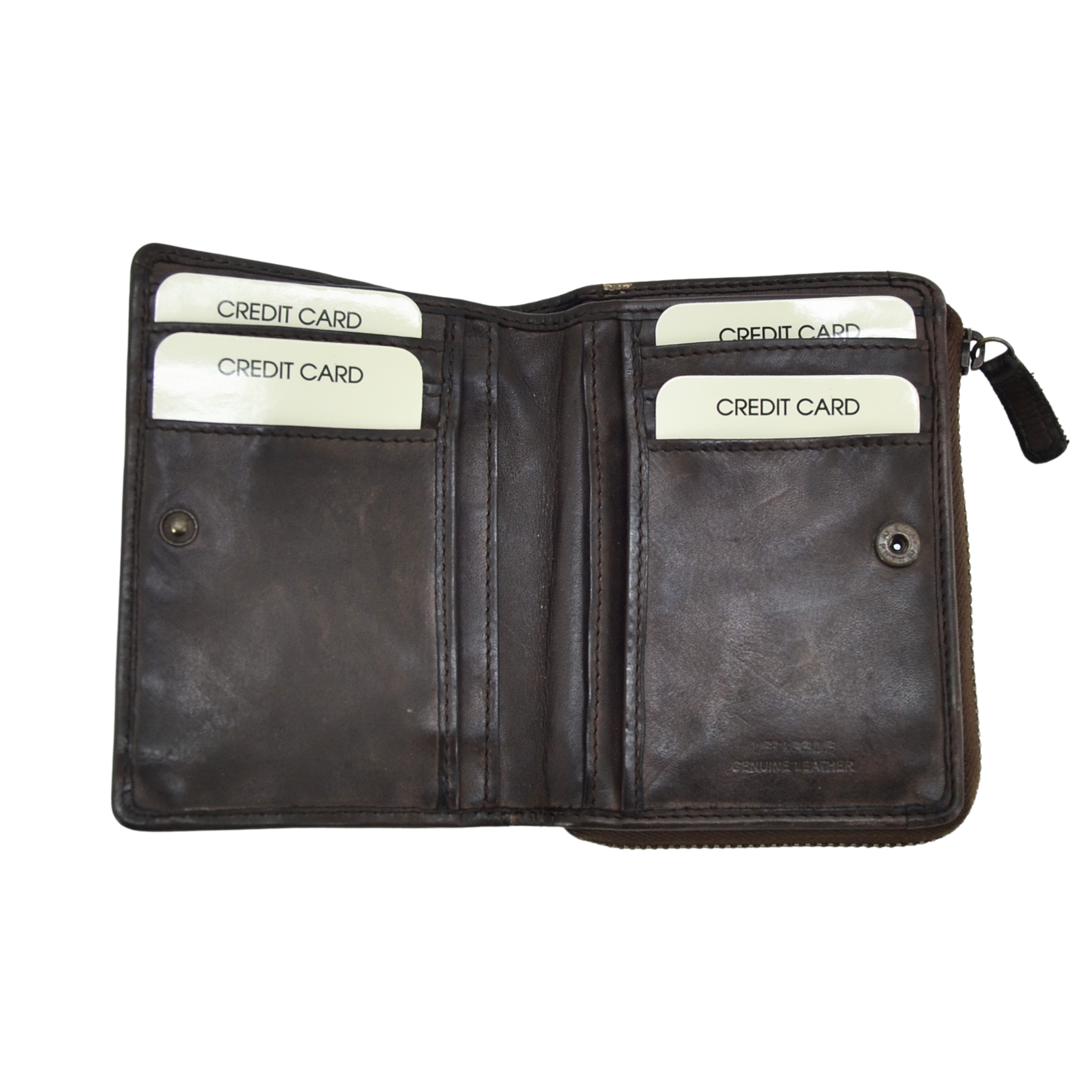 Gianni Conti Women’s Leather Wallet with Flap Closure & Side Zip Section