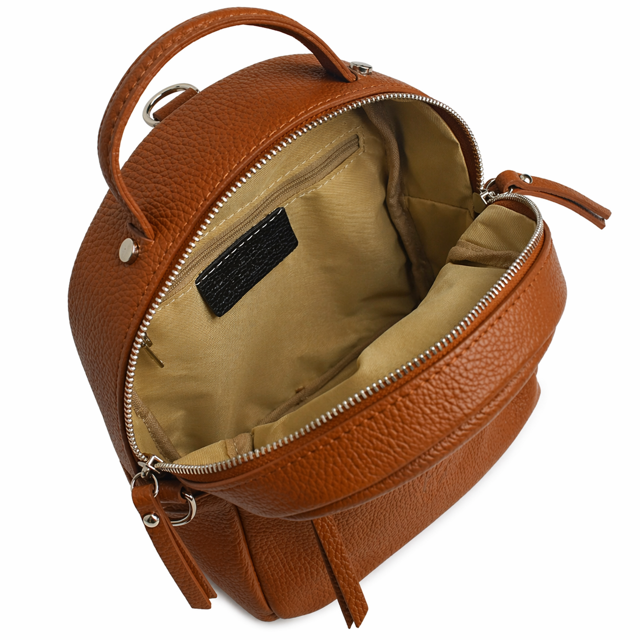 The Compact Convertible Leather Backpack Crossbody Bag