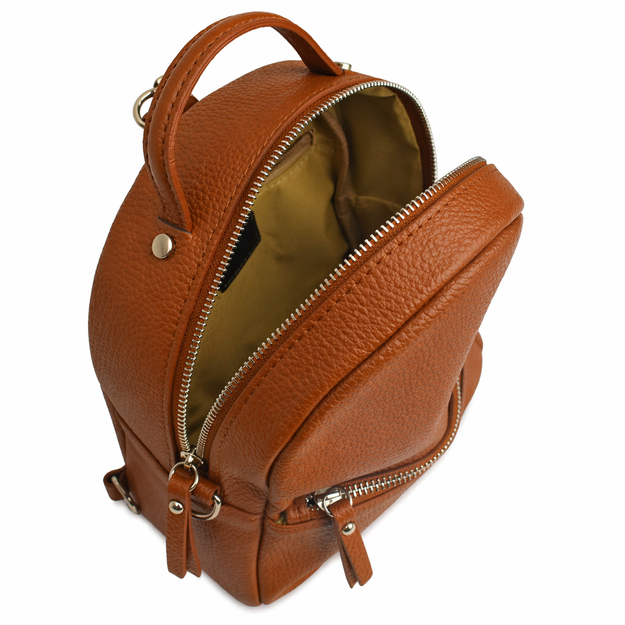 The Compact Convertible Leather Backpack Crossbody Bag
