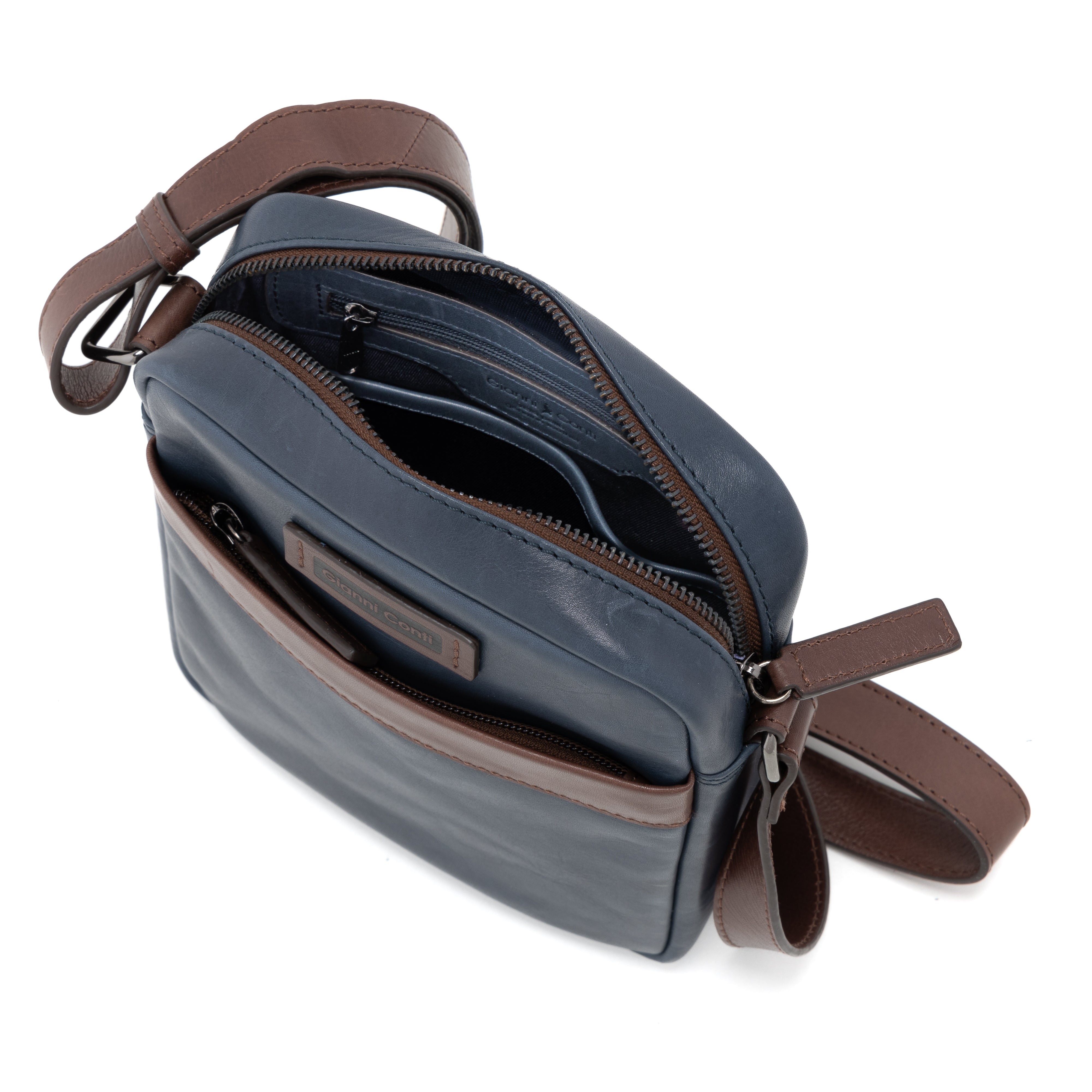 Gianni Conti Slim Compact Crossbody Bag in Italian Leather