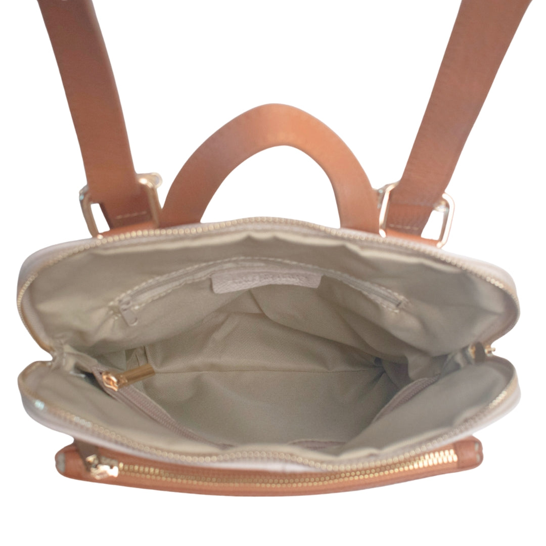 The Medium Bi-Colour Convertible Backpack to Crossbody Bag