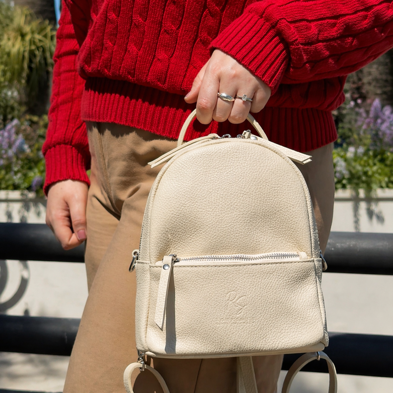 The Compact Convertible Leather Backpack Crossbody Bag