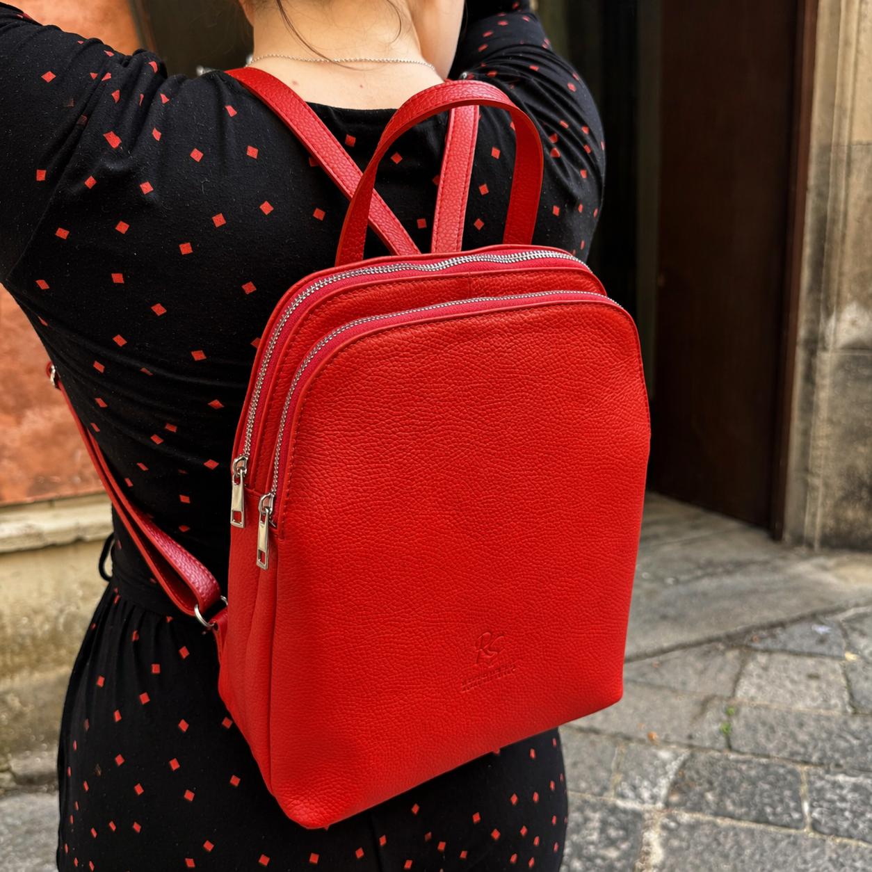 The Structured Backpack in Pebbled Italian Leather