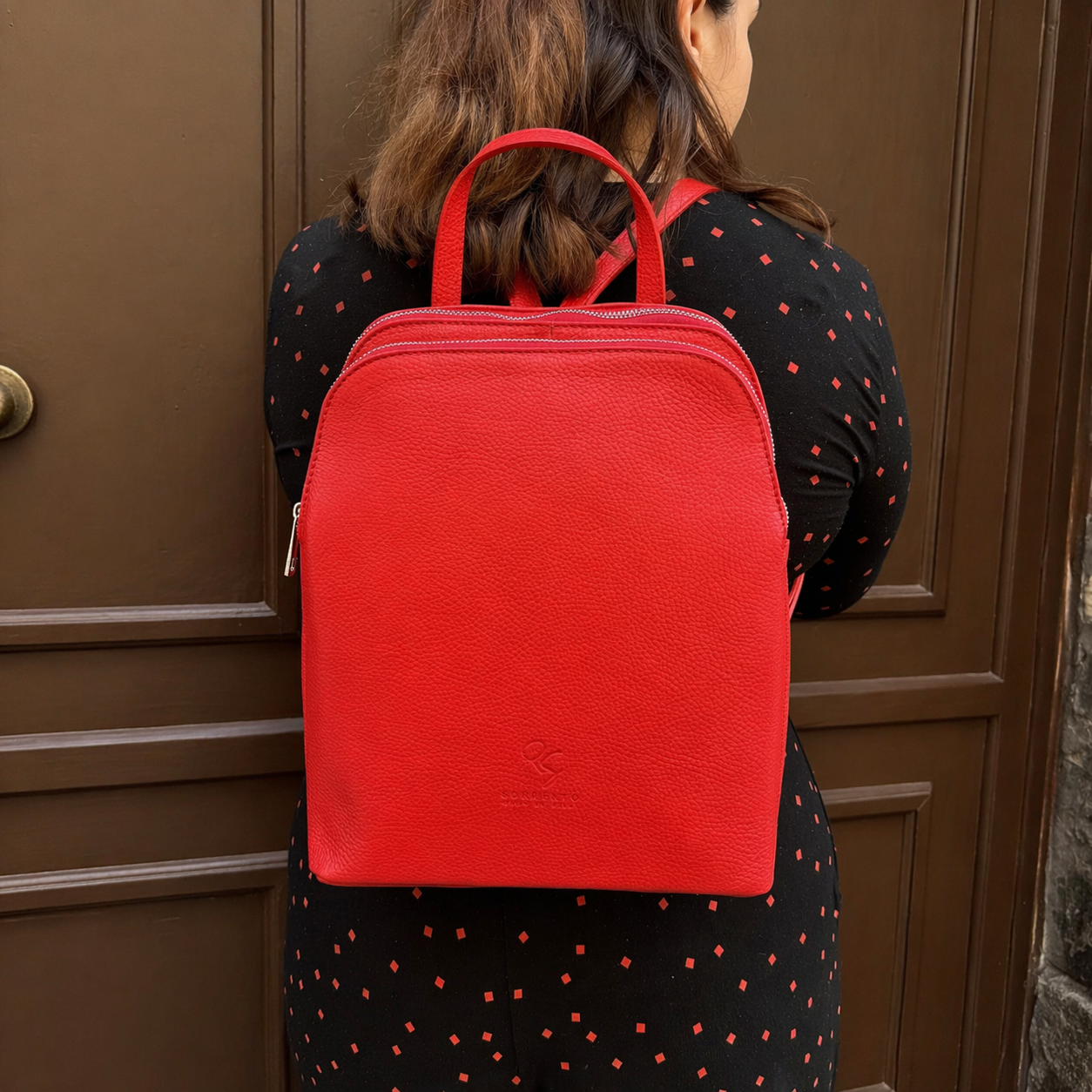 The Structured Backpack in Pebbled Italian Leather