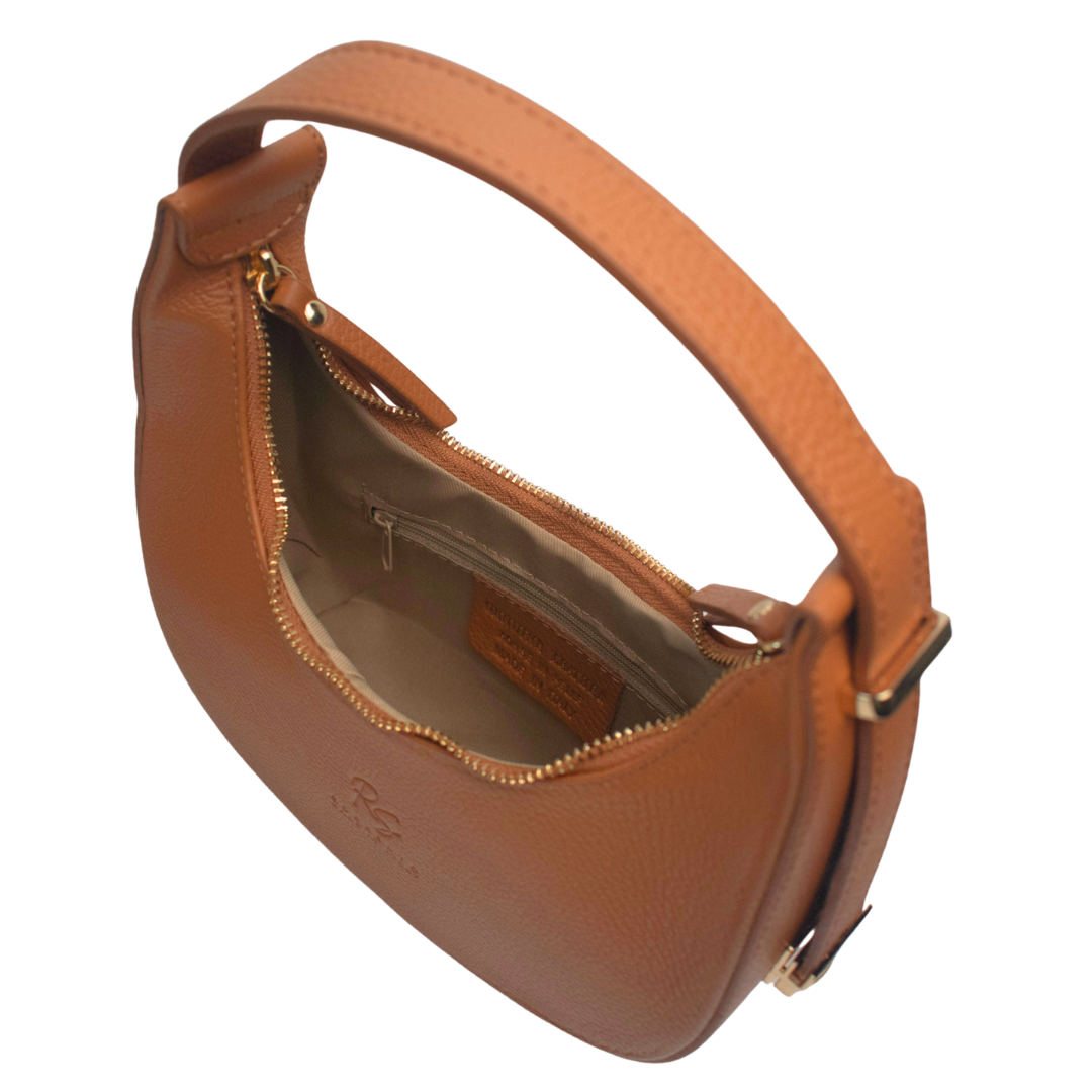 Borsa Mezzaluna Bicolore con Tracolla Regolabile